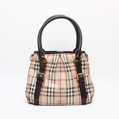 バーバリー BURBERRY ノバチェック 2way PVC ショルダーバッグ ベージュ WS13428
