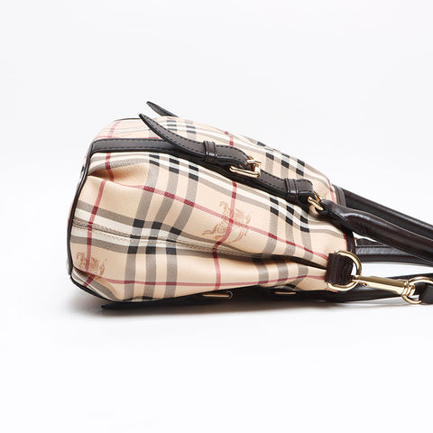 バーバリー BURBERRY ノバチェック 2way PVC ショルダーバッグ ベージュ WS13428