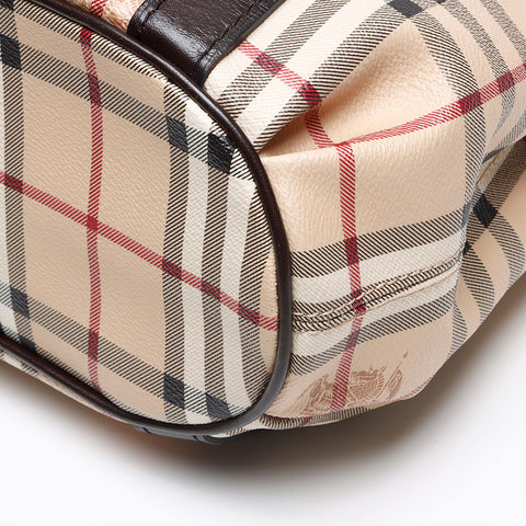 バーバリー BURBERRY ノバチェック 2way PVC ショルダーバッグ ベージュ WS13428