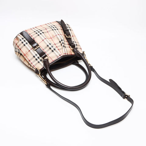 バーバリー BURBERRY ノバチェック 2way PVC ショルダーバッグ ベージュ WS13428