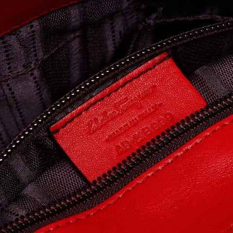 Salvatore Ferragamo Leather Roses Shoulder Bag Red WS13430