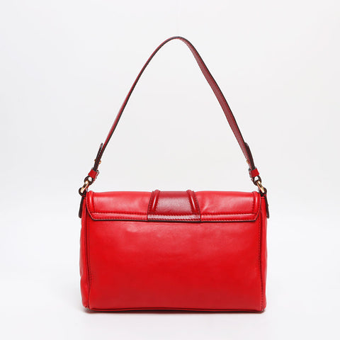 Salvatore Ferragamo Leather Roses Shoulder Bag Red WS13430