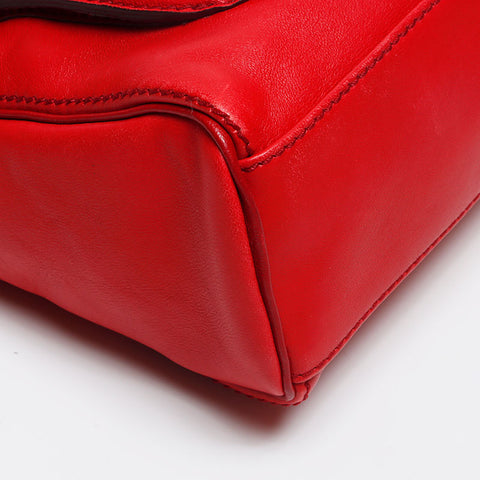 Salvatore Ferragamo Leather Roses Shoulder Bag Red WS13430