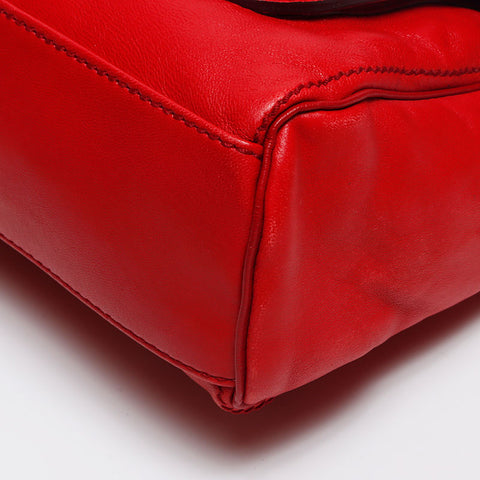 Salvatore Ferragamo Leather Roses Shoulder Bag Red WS13430