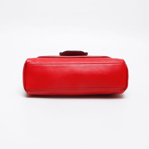 Salvatore Ferragamo Leather Roses Shoulder Bag Red WS13430