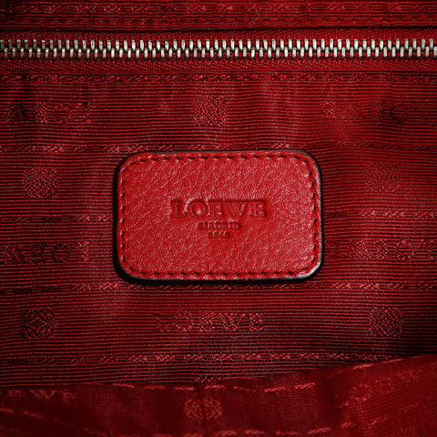 LOEWE Leather Logo 2way Heritage Shoulder Bag Red WS13431