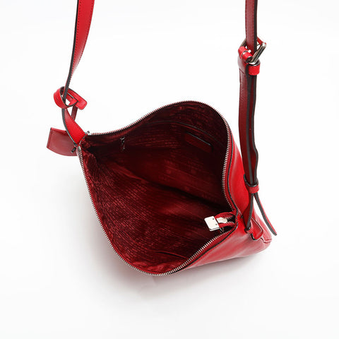 LOEWE Leather Logo 2way Heritage Shoulder Bag Red WS13431