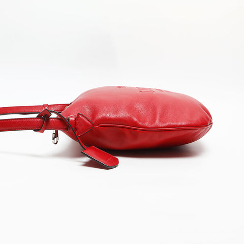 LOEWE Leather Logo 2way Heritage Shoulder Bag Red WS13431