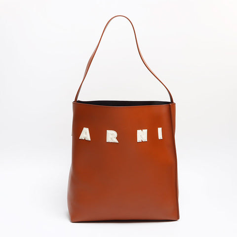 MARNI Medium Museo hobo bag in leather Shoulder Bag Brown WS13434