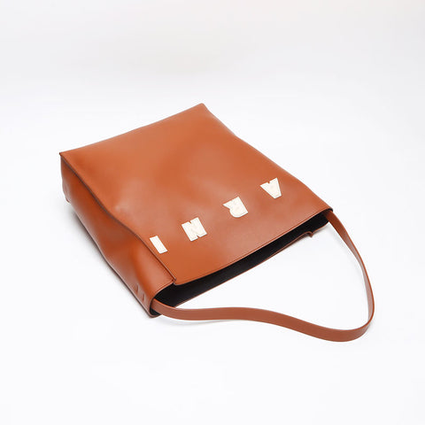 MARNI Medium Museo hobo bag in leather Shoulder Bag Brown WS13434