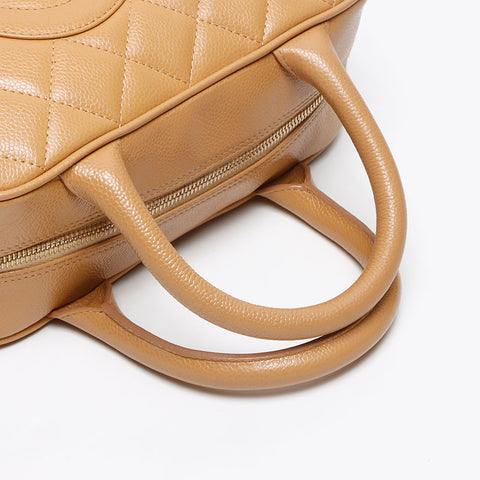 CHANEL Caviar Skin COCO Mark Mini Boston No. 8 2003-2004 Boston bag Brown WS13438