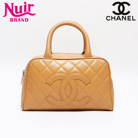 CHANEL Caviar Skin COCO Mark Mini Boston No. 8 2003-2004 Boston bag Brown WS13438