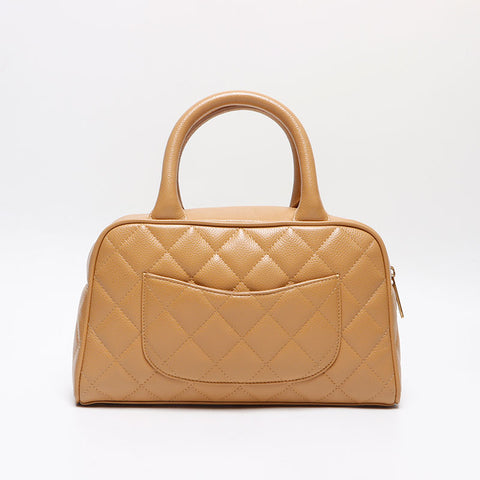 CHANEL Caviar Skin COCO Mark Mini Boston No. 8 2003-2004 Boston bag Brown WS13438