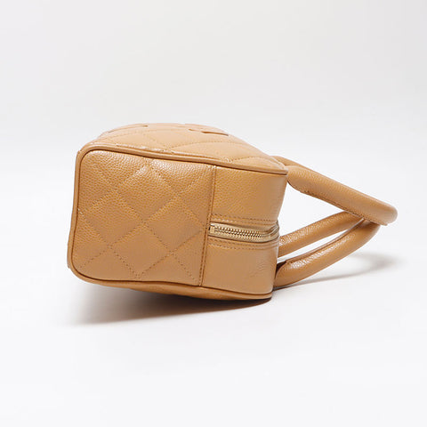 CHANEL Caviar Skin COCO Mark Mini Boston No. 8 2003-2004 Boston bag Brown WS13438