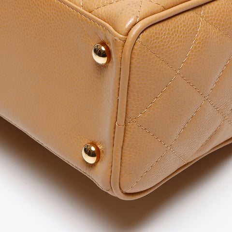CHANEL Caviar Skin COCO Mark Mini Boston No. 8 2003-2004 Boston bag Brown WS13438