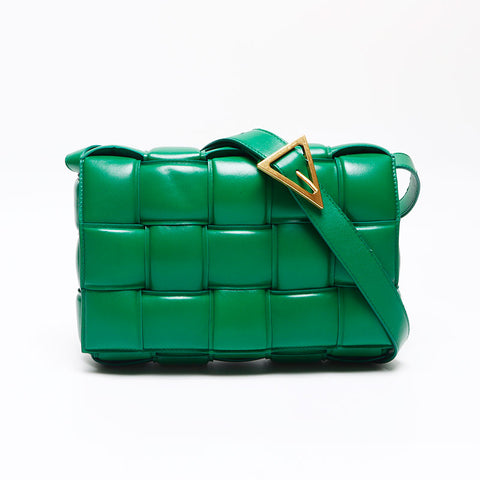 BOTTEGAVENETA Padded Cassette Leather Shoulder Bag green WS13441