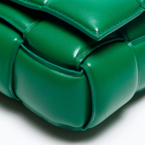 BOTTEGAVENETA Padded Cassette Leather Shoulder Bag green WS13441