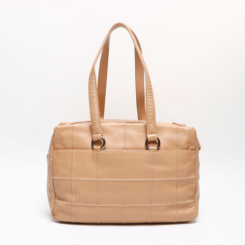 CHANEL Caviar Skin Chocolate Bar Bowling Bag No. 9 2004-2005 Shoulder Bag beige WS13443