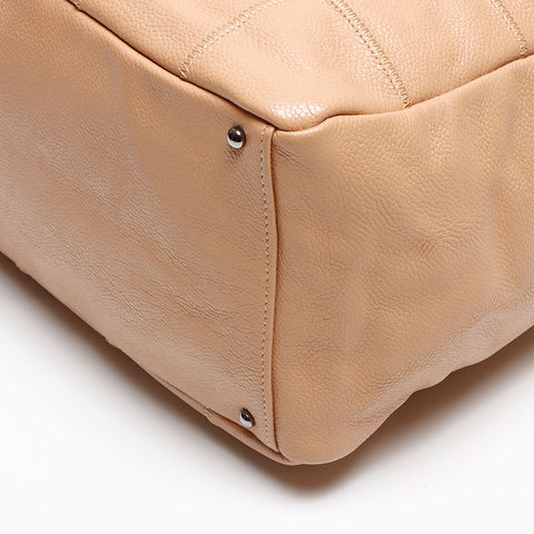 CHANEL Caviar Skin Chocolate Bar Bowling Bag No. 9 2004-2005 Shoulder Bag beige WS13443