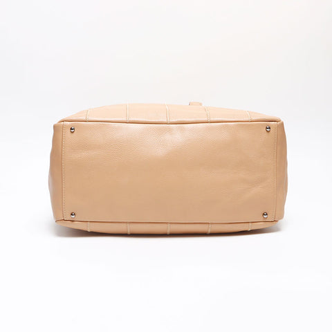 CHANEL Caviar Skin Chocolate Bar Bowling Bag No. 9 2004-2005 Shoulder Bag beige WS13443