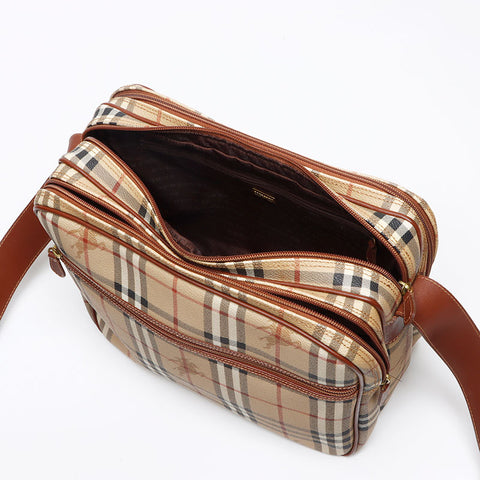バーバリー BURBERRY ノバチェック PVC ショルダーバッグ ベージュ WS13451