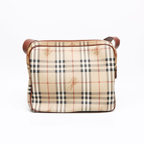 バーバリー BURBERRY ノバチェック PVC ショルダーバッグ ベージュ WS13451