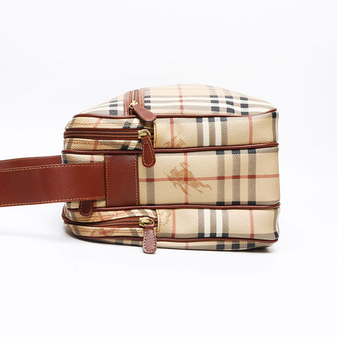 バーバリー BURBERRY ノバチェック PVC ショルダーバッグ ベージュ WS13451