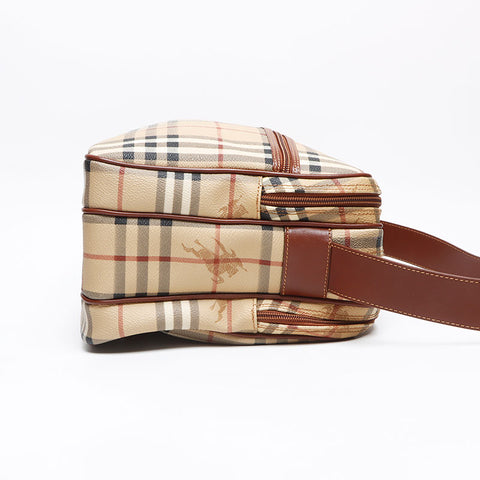 BURBERRY Novacheck PVC Shoulder Bag beige WS13451