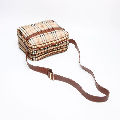 バーバリー BURBERRY ノバチェック PVC ショルダーバッグ ベージュ WS13451