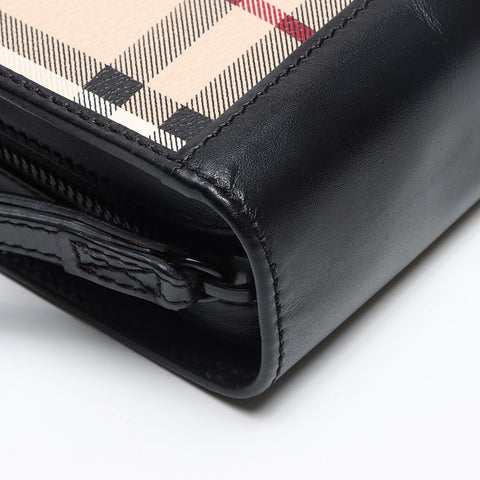 BURBERRY Novacheck PVC Clutch bag beige WS13452