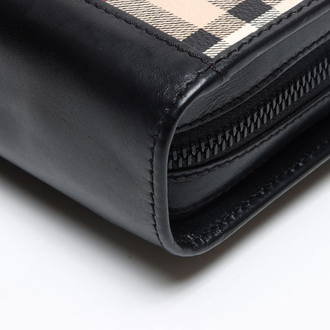 バーバリー BURBERRY ノバチェック PVC クラッチバッグ ベージュ WS13452
