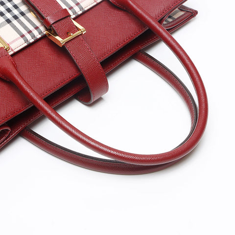 BURBERRY Nova check canvas x leather Handbag beige WS13455