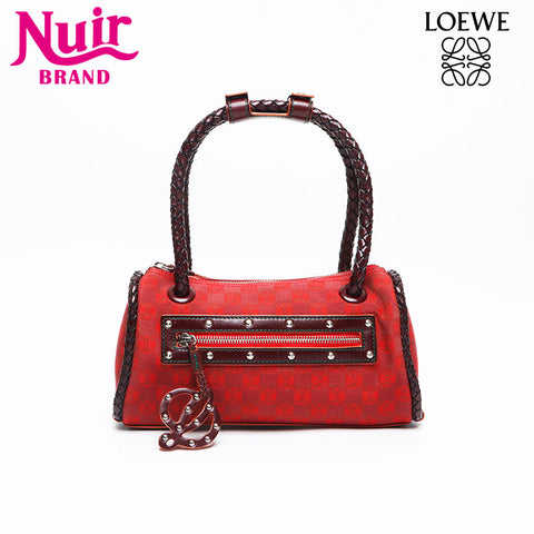 ロエベ LOEWE アナグラム キャンバス ハンドバッグ レッド WS13457