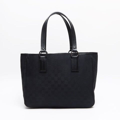 GUCCI GG Canvas Tote Bag Shoulder Bag 113017 Black Canvas Tote Bag black WS13460