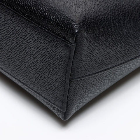 シャネル CHANEL 6番台 キャビア チェーン プッシュロック ココマーク ショルダーバッグ ブラック WS13462