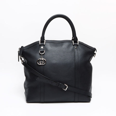 極美品 グッチ GUCCI GG 2WAY トートバッグ レザー ハンドバッグ ブラック WS13463