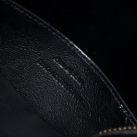 YVES SAINT LAURENT Baby Cabas Calf Leather Small 2WAY Shoulder Bag Handbag black WS13464