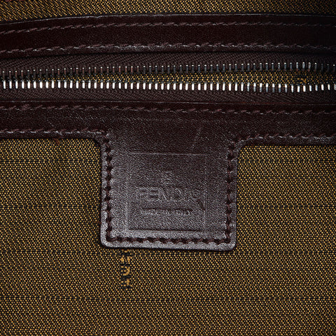 フェンディ FENDI マンマバケット ズッカ柄 レザー ショルダーバッグ ブラウン WS13466