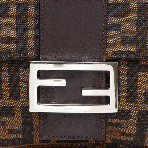 フェンディ FENDI マンマバケット ズッカ柄 レザー ショルダーバッグ ブラウン WS13466