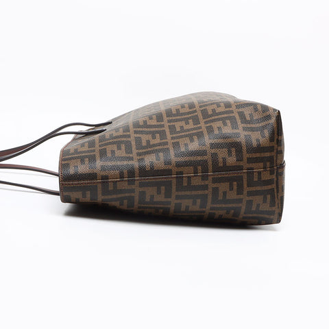 FENDI Zucca Pattern Roll Bag Tote Bag Brown WS13470