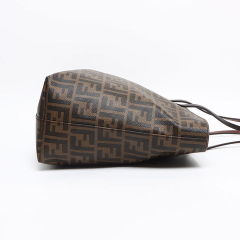 FENDI Zucca Pattern Roll Bag Tote Bag Brown WS13470