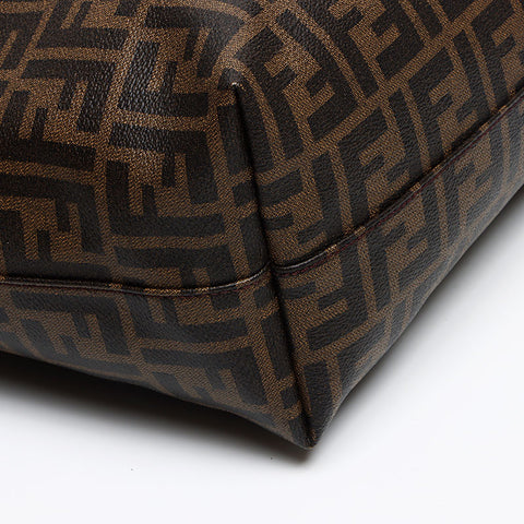 FENDI Zucca Pattern Roll Bag Tote Bag Brown WS13470