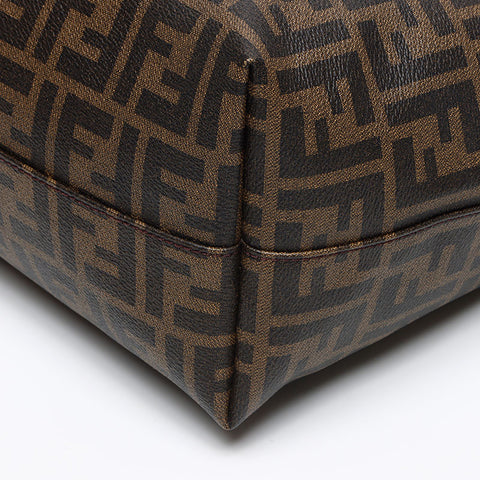 FENDI Zucca Pattern Roll Bag Tote Bag Brown WS13470