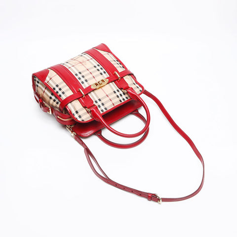 BURBERRY Nova check leather 2WAY Shoulder Bag Brown WS13471
