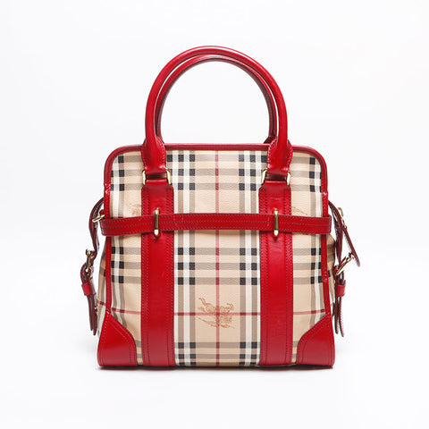 BURBERRY Nova check leather 2WAY Shoulder Bag Brown WS13471