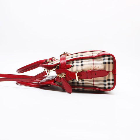BURBERRY Nova check leather 2WAY Shoulder Bag Brown WS13471