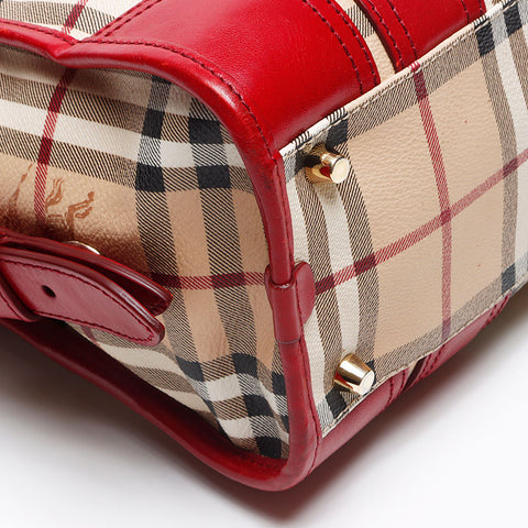 BURBERRY Nova check leather 2WAY Shoulder Bag Brown WS13471