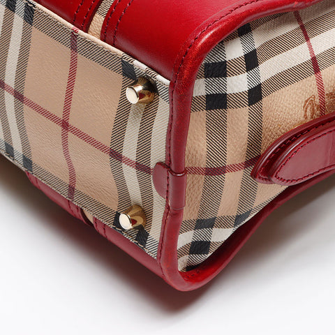 BURBERRY Nova check leather 2WAY Shoulder Bag Brown WS13471