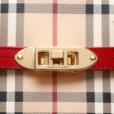 BURBERRY Nova check leather 2WAY Shoulder Bag Brown WS13471
