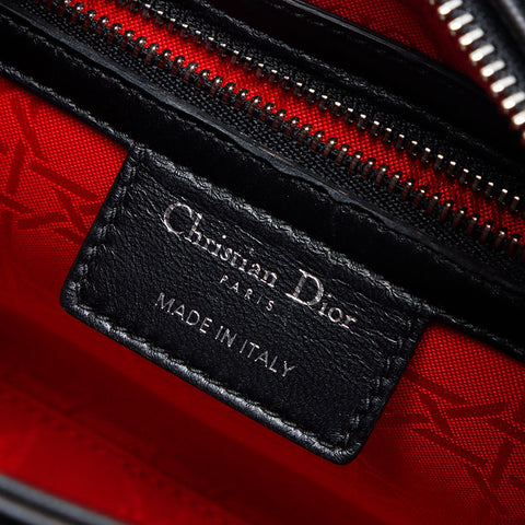 クリスチャンディオール Christian Dior カナージュ レディディオール 2WAY CDロゴ ミディアム ショルダーバッグ ブラック WS13472